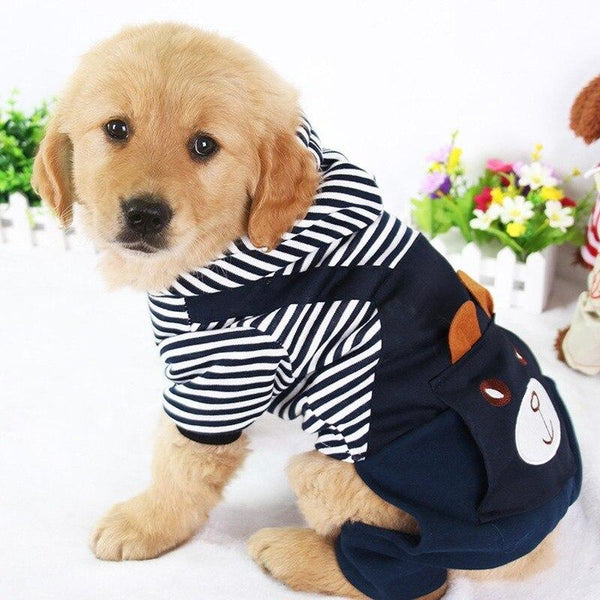 Hoodie Style Striped Dog Clothes