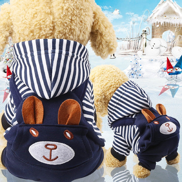 Hoodie Style Striped Dog Clothes